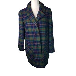 Vtg 70s Pendleton plaid wool coat jacket